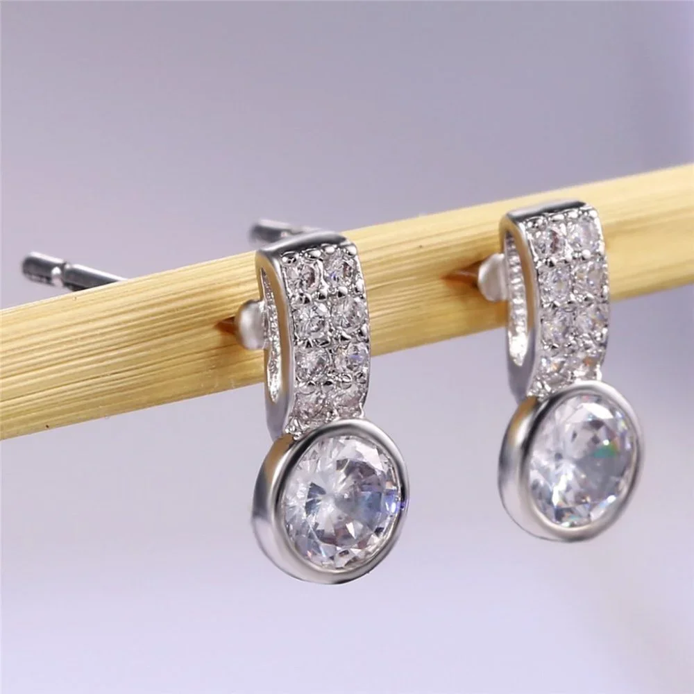 - 💕 Super Shiny Double Row CZ New Trends Stud Earrings, GPMB1449 - Picture 3 of 6
